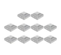 LIFKOME Capuchons de clôture métalliques 10x10 en fer argenté, faciles à installer, design moderne, pour garde-corps extérieurs, lot de 10 pièces