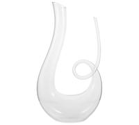 LIFKOME Carafon à Vin Design Créatif et Élégant 1300ml Fond Plat en Verre Cristal sans Plomb Aérateur Améliorant le Bouquet Vin pour Dégustation Raffinée