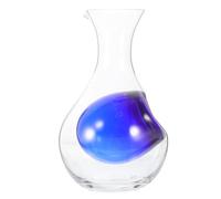 LIFKOME Carafon à Vin en Verre Bleu 400ml avec Compartiment à Glaçons, Décanteur Rapide pour Bouteille Standard, Élégant et Simple pour Armoire à Vin