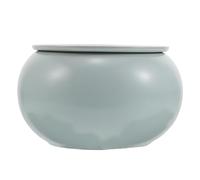 LIFKOME Cendrier Isolant Odeur avec Couvercle Décoratif Céramique Entonnoir Coupe-Vent Style Traditionnel Bleu pour Patios et Salons