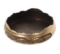 LIFKOME Cendrier Rond en Cuivre avec Socle Métallique pour Bureau et Salon, Style Créatif et Surface Lisse Anti-Incendie