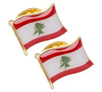 LIFKOME Épingles à Drapeau pour Paquet à Dos et Écharpe Lot de 2 en Alliage, Accessoires Portables et Polyvalents du Liban Lors D'événements Formels