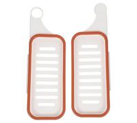LIFKOME Étagère Murale de Salle de Bain Pliante en Plastique sans Perçage | Installation sans Perçage, Structure Pliable Grille Drainante, pour Objets et Parfum, Format Compact
