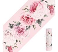 LIFKOME Frise Autocollante Murale en Pvc Rose, Bordure Festonnée