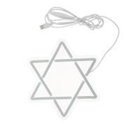 LIFKOME Hanukkah - Panneau LED néon Star of David - Luminosité réglable - USB - Décoration artistique juive - Pour Shabbat Passah - Vacances