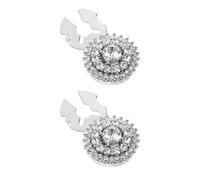 LIFKOME Lot de 2 Couvre-boutons Scintillants Ronds pour Femme, Accessoires pour Manches D'affaires, Clips Décoratifs Élégants pour Mariage, Soirée Professionnelle et Événements Formels