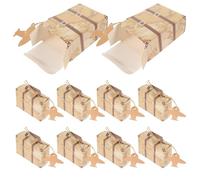 LIFKOME Lot de 50 Mini Boîtes à Valise Vintage en Papier Kraft Blanc, Grosse Capacité, Boîtes à Dragées de Mariage pour Décoration et Présentation de Présents