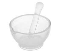 LIFKOME Mortier et Pilon en Verre 8oz Blanc pour Laboratoire Scientifique, Facile à Nettoyer, Bol Mélangeur à Poudre Polyvalent pour Épices et Ail