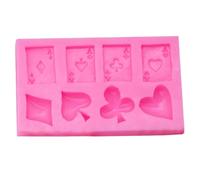 LIFKOME Moule Créatif en Silicone Rose pour Cartes à Jouer, Multi-usages Cuisine, Adapté Fabrication de Chocolat et Modelage D'argile