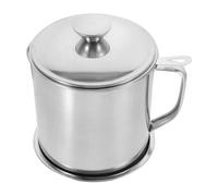 LIFKOME Pot À Huile Acier Inoxydable 1.3L Avec Filtre, Plateau Anti-dérapant Et Versement Facile, Récipient Argent Pour Cuisine Et Huiles