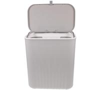 LIFKOME Poubelle Suspendue 9l en PP avec Couvercle Cuisine | Gain de Place, Capacité Portante Solide, Nettoyage Facile, Style Moderne, Gris Discret, Usage Bureau