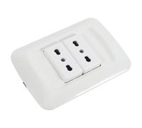 LIFKOME Prise Électrique Murale Double 16a Norme Italienne 118 Type Triple Trou Rond en PC Cuivre Installation Facile Design Minimaliste pour Usage Domestique
