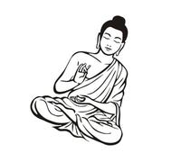LIFKOME Stickers Bouddha Muraux Amovibles en Pvc Noir, Faciles à Poser Retirer, pour Salon, Chambre ou Carrelage, Décoration Créative
