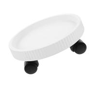 LIFKOME Support pour Pot de Fleurs à roulettes, Base Ronde en Plastique | Montage Facile, Structure Robuste et Roulante, pour Intérieur, Présentoir, Pot Rond, Blanc