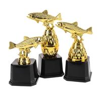 LIFKOME Trophée en Plastique pour Garçon et Filles de Compétition de Pêche 3 Pièces Apparence Réaliste, pour Fêtes et Cérémonies de Récompense