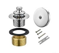 Lift and Turn Bouchon de vidange de baignoire sans trop-plein fileté de rechange avec filtre attrape-cheveux pour lavabo de salle de bain 7,3 cm en alliage argenté (argent)