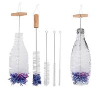 Lifuncren Lot de 5 Goupillon Bouteille, Brosse Bouteille Compatible avec Les Bouteilles en Verre Sodastream, Doux et sans Rayures Brosse de Nettoyage pour Bébé Biberon, Tasses (Blanc)
