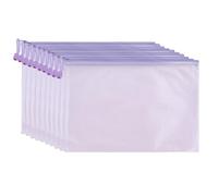 Lifup 10 Pcs Pochette Zippée A5, Mesh PVC Transparentes Document Dossier, Étanche Sac Plastique pour Voyage, Fournitures, Bureau Violet