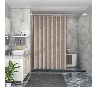 Lifup Rideau de Douche Tissu Lavable Anti Moisissure, Rideaux Baignoire Lavable en Machine, Rideaux de Douche Imperméable Marron 100x200cm
