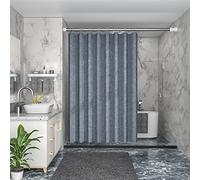 Lifup Rideau de Douche Tissu Lavable Anti Moisissure, Rideaux Baignoire Lavable en Machine, Rideaux de Douche Imperméable Bleu 100x180cm