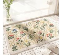 Lifup Tapis de Bain Bohème, Salle de Bain Antidérapant Absorbant, Tapis de Douche Moelleux en Microfibre Lavable en Machine Vert - Rectangle 40 x 60 cm