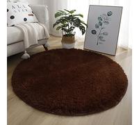 Lifup Tapis Rond à Poils Longs Doux et Moelleux, Tapis Décoratif Antidérapant pour Salon Chambre café 130 cm