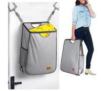 Ligereza Panier à linge suspendu de grande capacité, gris, au-dessus de la porte, portable, style moderne