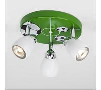 Lighbox Spot de plafond avec motif football Ø 31cm in mpoules LED | Soccer LED plafonnier, Ø 31 cm, 3x 3 W GU10 LED incl, 3 x 300 lumens