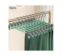(Light Green, Multicolor) 5Pcs Dual Clip Design Pants Underwear Hanger Non Slip High Manganese Steel Skirt Clothes Hanger - Li