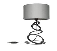 Light-Home Abajour Lampe de Chevet Chambre - Moderne Lampe De Table pour Chambre et Salon Élégante Lampe à Poser E27-45x30 cm - Noir et Gris
