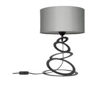 Light-Home Abajour Lampe de Chevet Chambre - Moderne Lampe De Table pour Chambre et Salon Lampe à Poser E27 - Noir et Gris