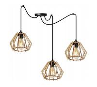 Light-Home Abat Jour Suspension Luminaire Lustre Araignée - Moderne Abat Jour Plafond pour Chambre Salon et Cuisine - en Metal et Bois - À 3 Lumières - E27 - Caractère unique