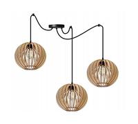 Light-Home Abat Jour Suspension Luminaire Lustre Araignée - Moderne Abat Jour Plafond pour Chambre Salon et Cuisine - en Metal et Bois - À 3 Lumières - E27 - Original