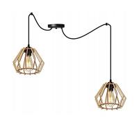 Light-Home Abat Jour Suspension Luminaire Lustre Araignée - Moderne Abat Jour Plafond pour Chambre Salon et Cuisine - en Metal et Bois - À 2 Lumières - E27 - Caractère unique