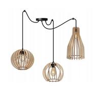 Light-Home Abat Jour Suspension Luminaire Lustre Araignée - Moderne Abat Jour Plafond pour Chambre Salon et Cuisine - en Metal et Bois - À 3 Lumières - E27 - Mix I