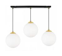 Light-Home Abat Jour Suspension Luminaire Lustre Industriel Florence - Moderne Lustre - en Metal et Verre - À 3 Lumières - Or
