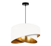 Light-Home Abat Jour Suspension Luminaire Lustre Industriel Milan - Moderne Abat Jour Plafond pour Chambre Salon et Cuisine - en Metal - Blanc et Or