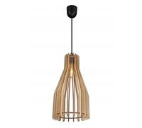 Light-Home Abat Jour Suspension Luminaire Lustre Industriel Timber - Moderne Abat Jour Plafond pour Chambre Salon et Cuisine - en Metal et Bois - À 1 Lumières - Forme convexe unique