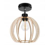 Light-Home Abat Jour Suspension Luminaire Lustre Industriel Timber - Moderne Abat Jour Plafond pour Chambre Salon et Cuisine - en Metal et Bois - À 1 Lumières - Grande Balle