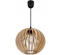 Light-Home Abat Jour Suspension Luminaire Lustre Industriel Timber - Moderne Abat Jour Plafond pour Chambre Salon et Cuisine - en Metal et Bois - À 1 Lumières - Balle