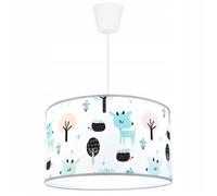 Light-Home - BAMBI - Abat Jour Suspension Luminaire Lustre - E27 - Classique 1-Lumières 35 cm - Bleu clair et Orange
