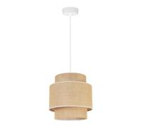 Light-Home Boho Abat Jour Suspension Luminaire Lustre - Moderne Plafond - E27 - À 1 Lumières - Blanc Base et Jute