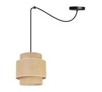Light-Home Boho Spider Abat Jour Suspension Luminaire Lustre - Moderne Plafond - E27 - À 1 Lumières - Noir Base et Jute