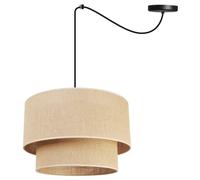 Light-Home Juta Abat Jour Suspension Luminaire Lustre - Moderne Abat Jour Plafond Araignée - Métal et Tissu - E27 - Gâteau 1-Lumières 40 cm - Noir Base et Jute