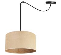 Light-Home Juta Abat Jour Suspension Luminaire Lustre - Moderne Abat Jour Plafond Araignée - Métal et Tissu - E27-1-Lumières 35 cm - Noir Base et Jute