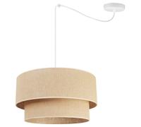 Light-Home Juta Abat Jour Suspension Luminaire Lustre - Moderne Abat Jour Plafond Araignée - Métal et Tissu - E27 - Spider1-Lumières 45 cm - Blanc Base et Jute