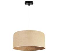 Light-Home Juta Abat Jour Suspension Luminaire Lustre - Moderne Abat Jour Plafond - Métal et Tissu - E27-1-Lumières 40 cm - Noir Base et Jute