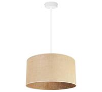Light-Home Juta Abat Jour Suspension Luminaire Lustre - E27 - Classique 1-Lumières 35 cm - Blanc Base et Jute