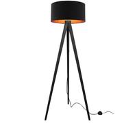 Light-Home Lampadaire Moderne avec Abat Jour Lampadaire sur Pied Salon - Lampadaire Trepied en Bois Élégant - Noir & Noir