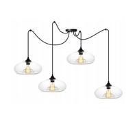Light-Home Madrid Spider Abat Jour Suspension Luminaire Lustre Araignée - Moderne -Verre - À 4 Lumières - Incolore